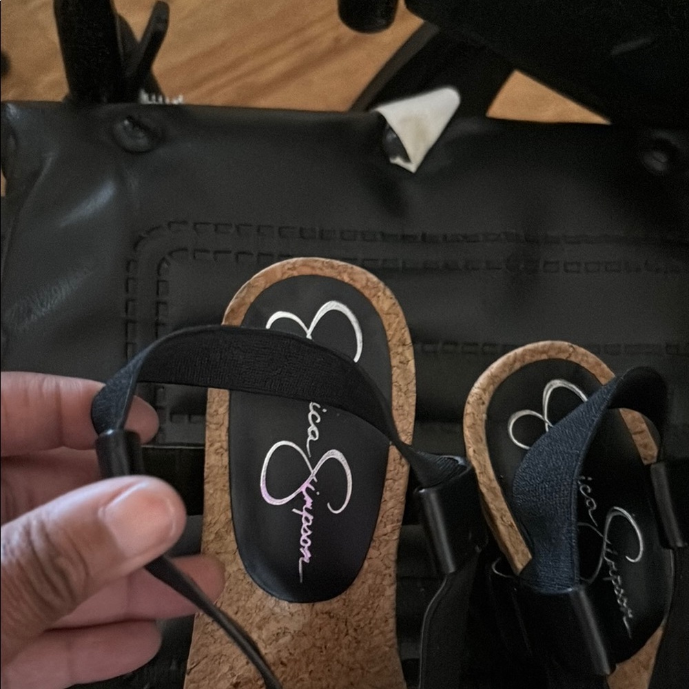 Jessica Simpson Black Cork Sandals